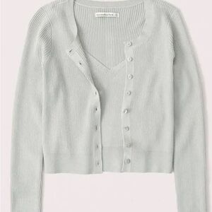 Abercrombie and fitch sage green cardigan set